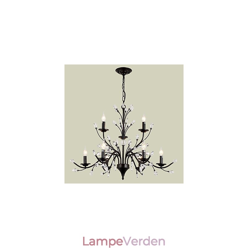 9 lys krystal lysekrone moderne moderne traditionel klassisk vintage retro land maleri funktion