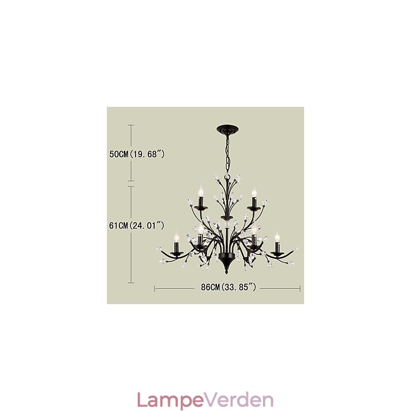 9 lys krystal lysekrone moderne moderne traditionel klassisk vintage retro land maleri funktion