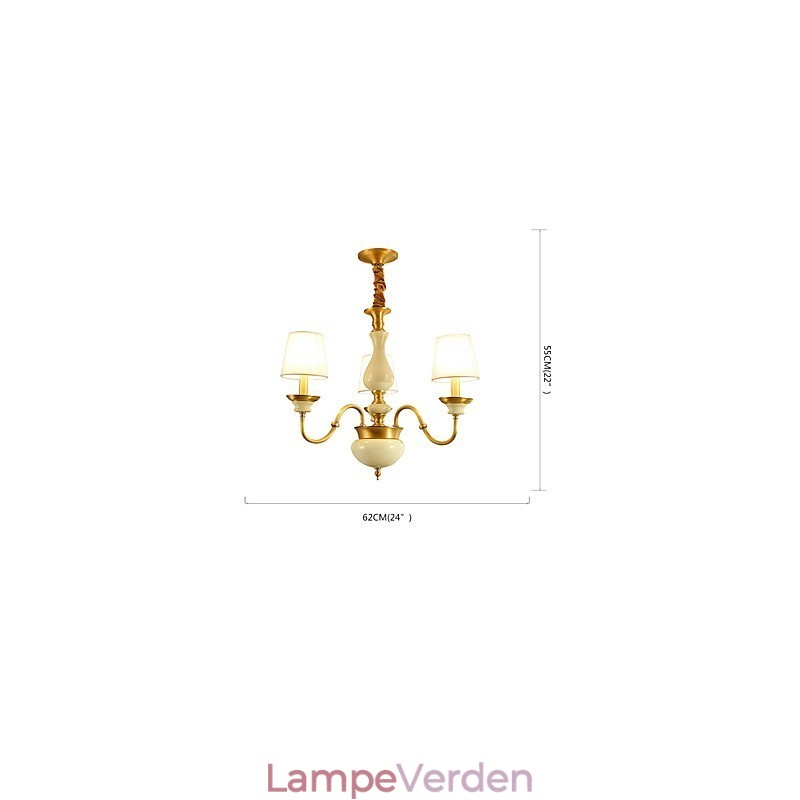 Alle kobber lysekrone Jade dekorative lysekrone