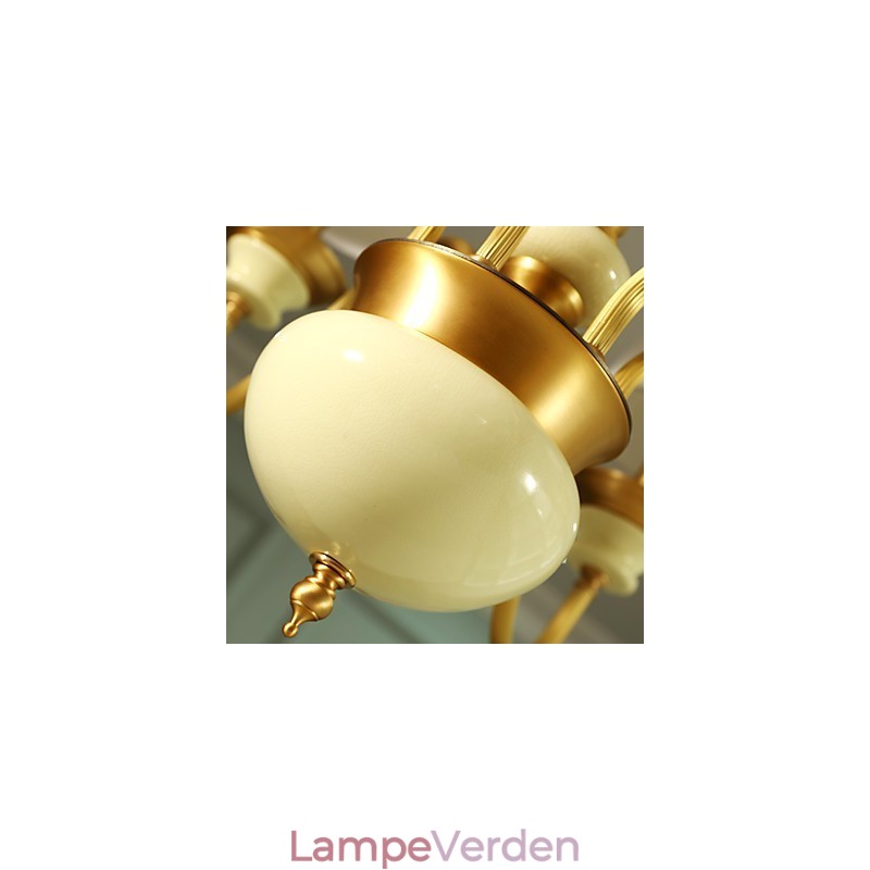 Alle kobber lysekrone Jade dekorative lysekrone