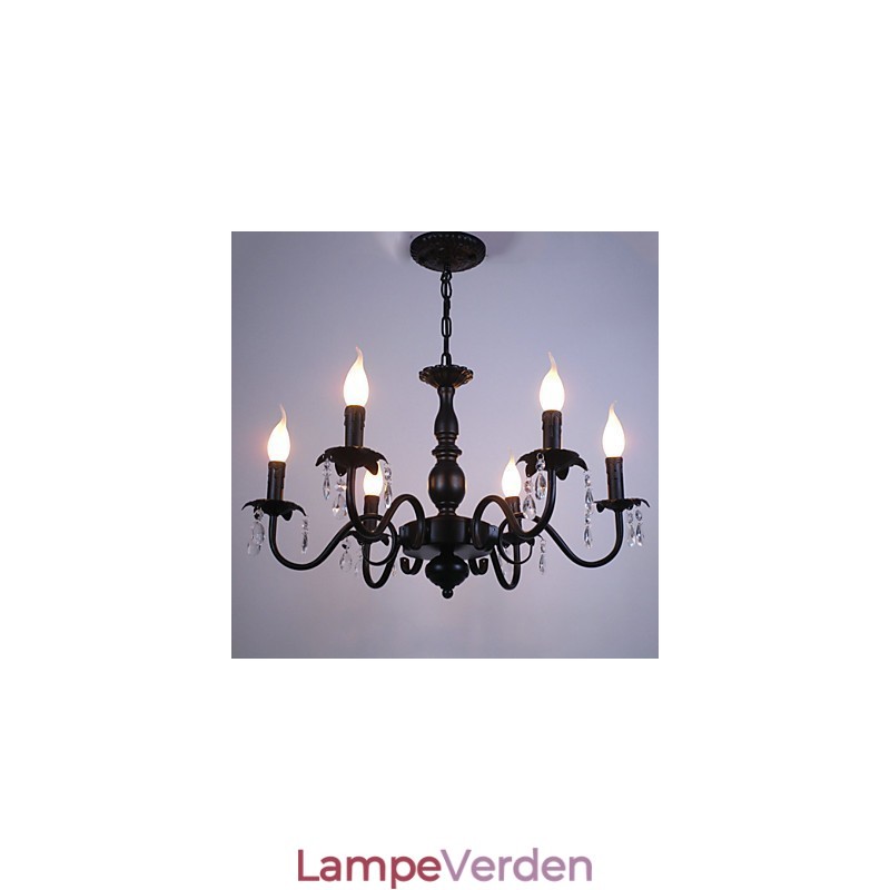 Europæisk stil lysekrone stearinlys Krystallampe Simple Iron Art Lampe Dekorativ Lampe