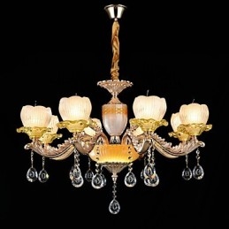 Traditionel klassisk zinklegeringsfunktion til Crystal Mini Style Metal 8 Bulbs lysekrone