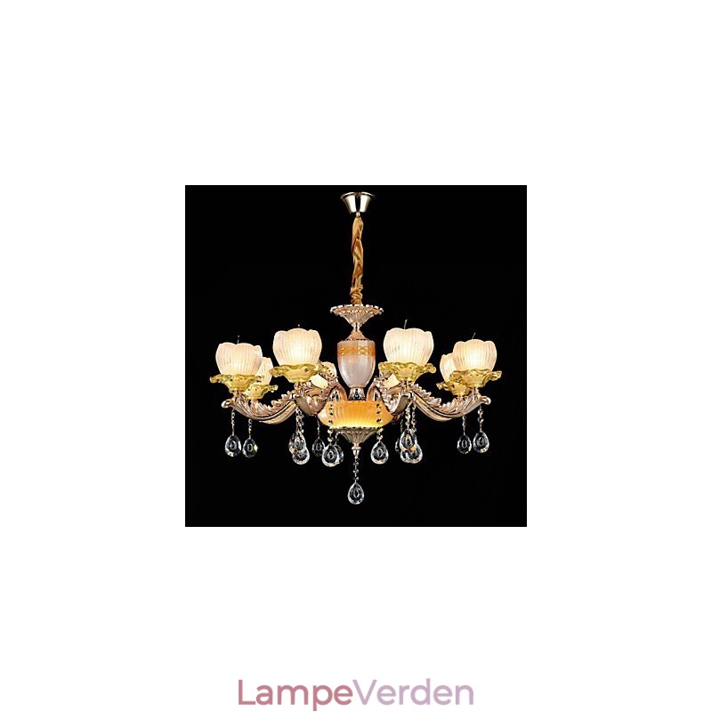 Traditionel klassisk zinklegeringsfunktion til Crystal Mini Style Metal 8 Bulbs lysekrone