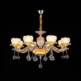 Traditionel klassisk zinklegeringsfunktion til Crystal Mini Style Metal 8 Bulbs lysekrone