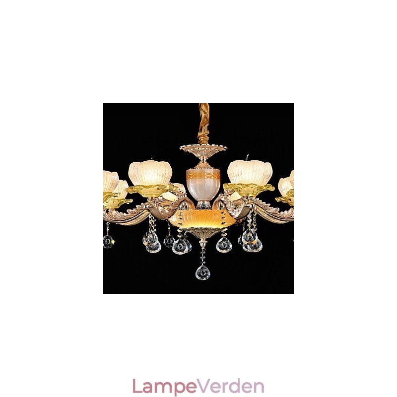 Traditionel klassisk zinklegeringsfunktion til Crystal Mini Style Metal 8 Bulbs lysekrone