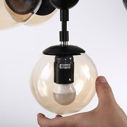 Fire lys post moderne Europa stil Modo metal glas pendel lampe foyeren dekorere industriel lysekrone lampe