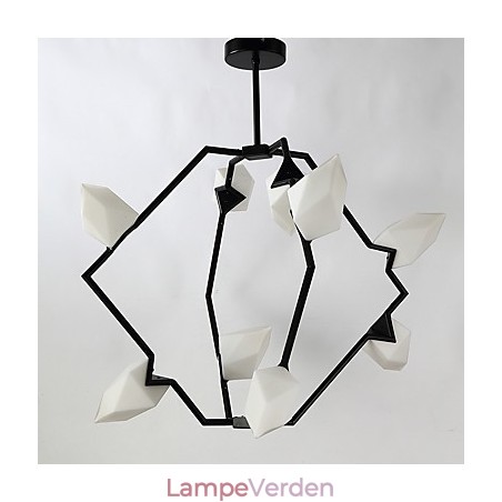 Ni lys post moderne metal med glas fersken lysekrone lampe kantinen dekorere pendel Ni lys post moderne metal med glas fersken lysekrone lampe kantinen dekorere pendel