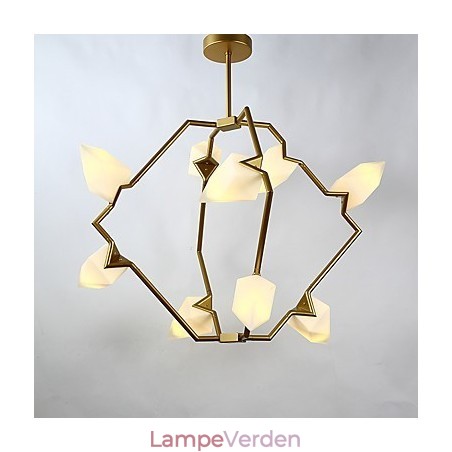 Ni lys post moderne metal med glas fersken lysekrone lampe kantinen dekorere pendel Ni lys post moderne metal med glas fersken lysekrone lampe kantinen dekorere pendel