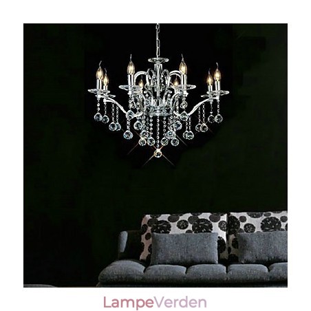 Elegant krystal lysekrone med 8 lys Elegant krystal lysekrone med 8 lys