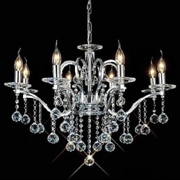 Elegant krystal lysekrone med 8 lys