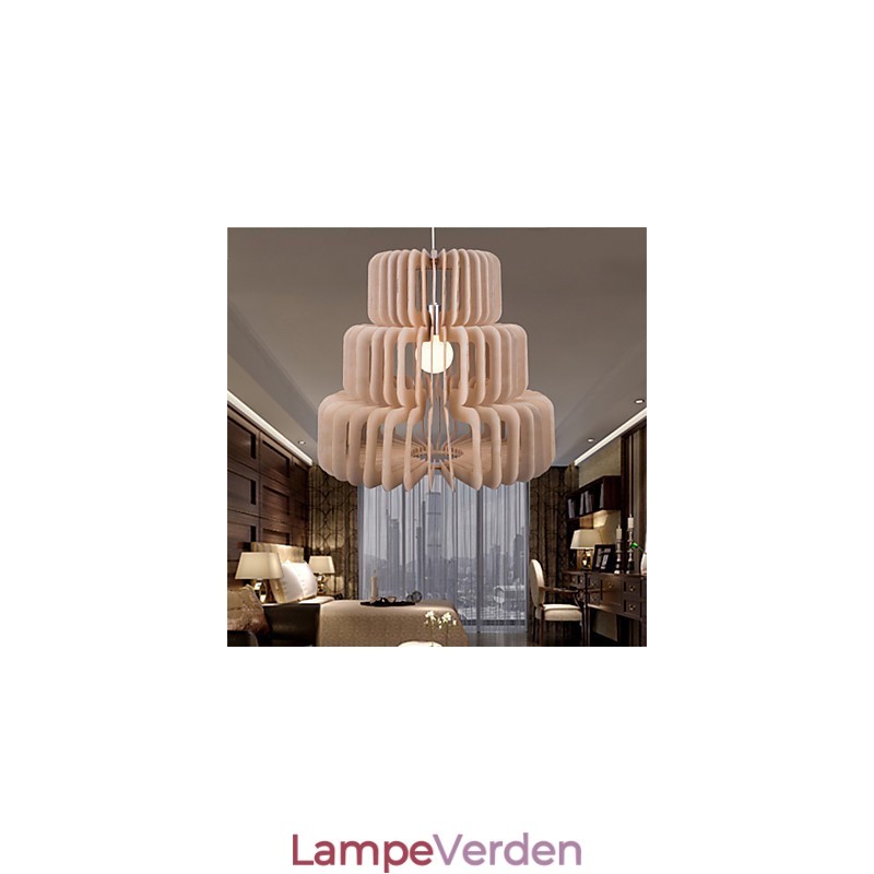 Vintage tre-lags kage lysekrone i træ