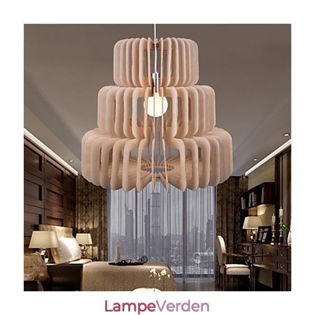 Vintage tre-lags kage lysekrone i træ