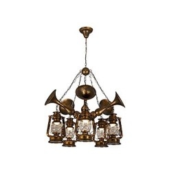 Rustik Lodge Vintage Retro Country Globe maleri funktion til Mini Style Designere Metal lysekrone