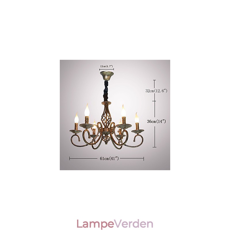 Retro Simple Lampe Kobberfarvet Lampe Stearinlys Lampe