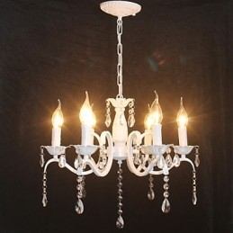 Lysekrone Moderne Krystal Mini Candle Style Jernlampe Lamper