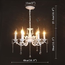 Lysekrone Moderne Krystal Mini Candle Style Jernlampe Lamper