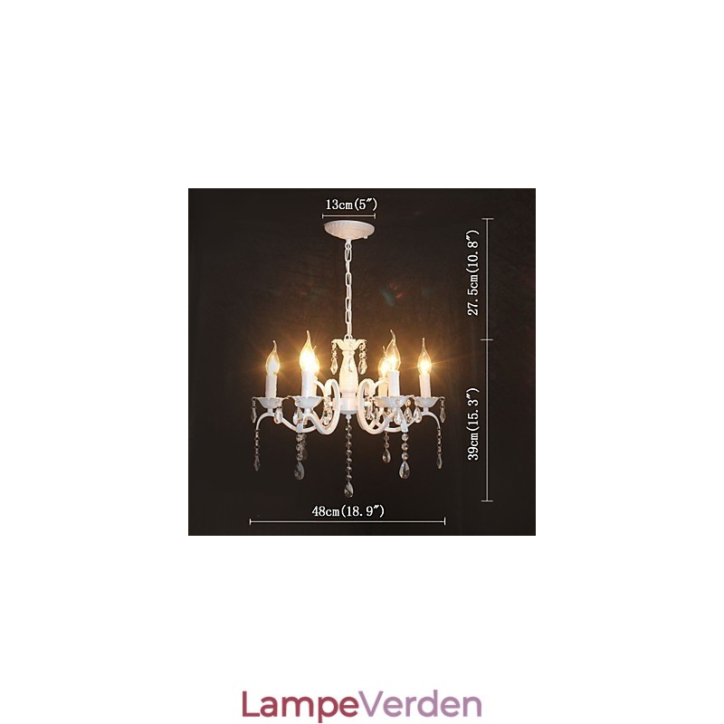 Lysekrone Moderne Krystal Mini Candle Style Jernlampe Lamper