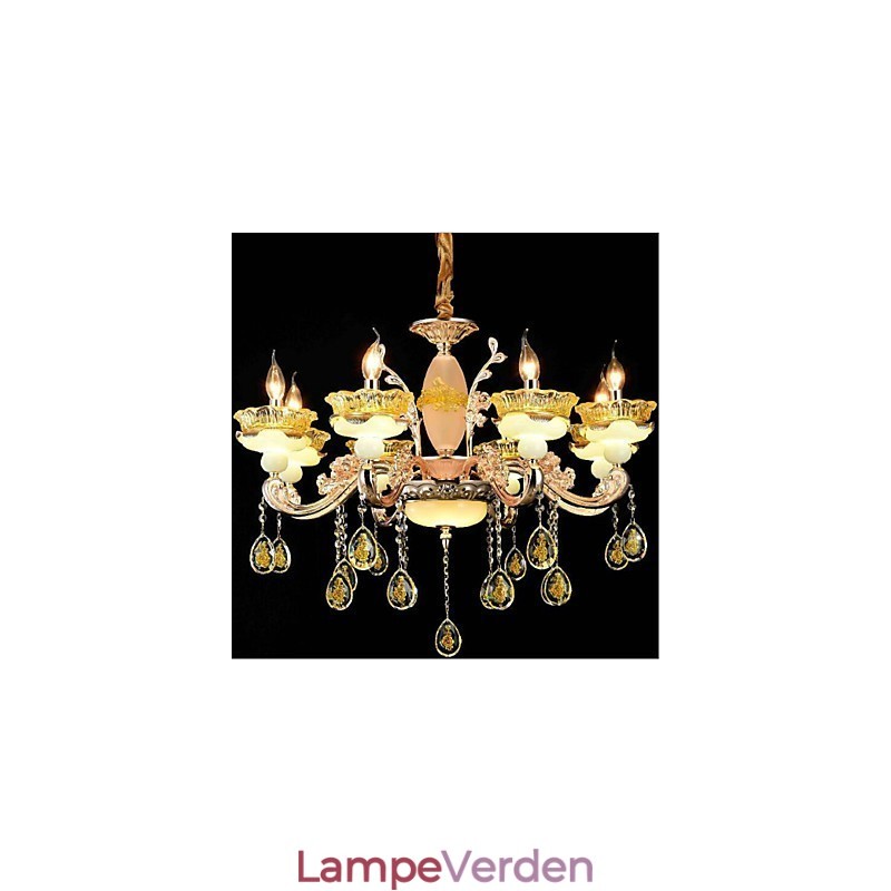Traditionel klassisk galvaniseret funktion til Crystal Mini Style Metal 8 Bulbs lysekrone