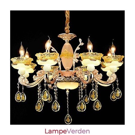 Traditionel klassisk galvaniseret funktion til Crystal Mini Style Metal 8 Bulbs lysekrone Traditionel klassisk galvaniseret funktion til Crystal Mini Style Metal 8 Bulbs lysekrone