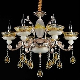 Traditionel klassisk galvaniseret funktion til Crystal Mini Style Metal 8 Bulbs lysekrone