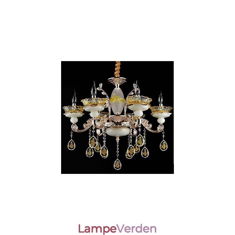 Traditionel klassisk galvaniseret funktion til Crystal Mini Style Metal 8 Bulbs lysekrone