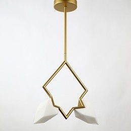 2 lys post moderne metal med glas fersken lysekrone lampe kantinen dekorere pendel