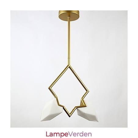 2 lys post moderne metal med glas fersken lysekrone lampe kantinen dekorere pendel