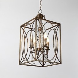 Fire lette vintage metal amerikansk industriel loft maleri farve europæisk lysekrone lampe indendørs dekorere pendel lampe