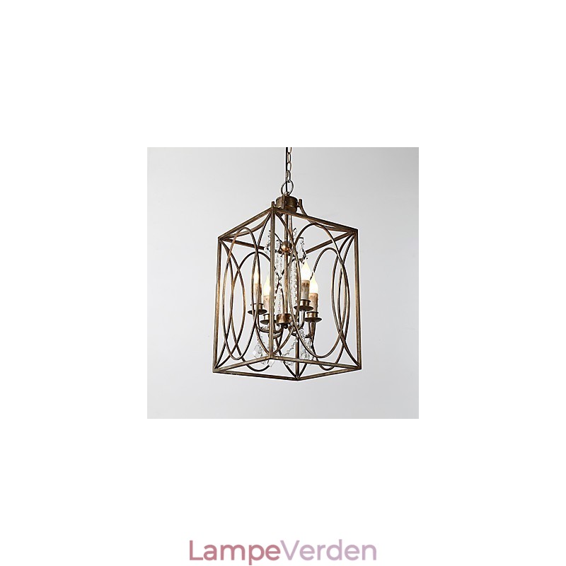 Fire lette vintage metal amerikansk industriel loft maleri farve europæisk lysekrone lampe indendørs dekorere pendel lampe