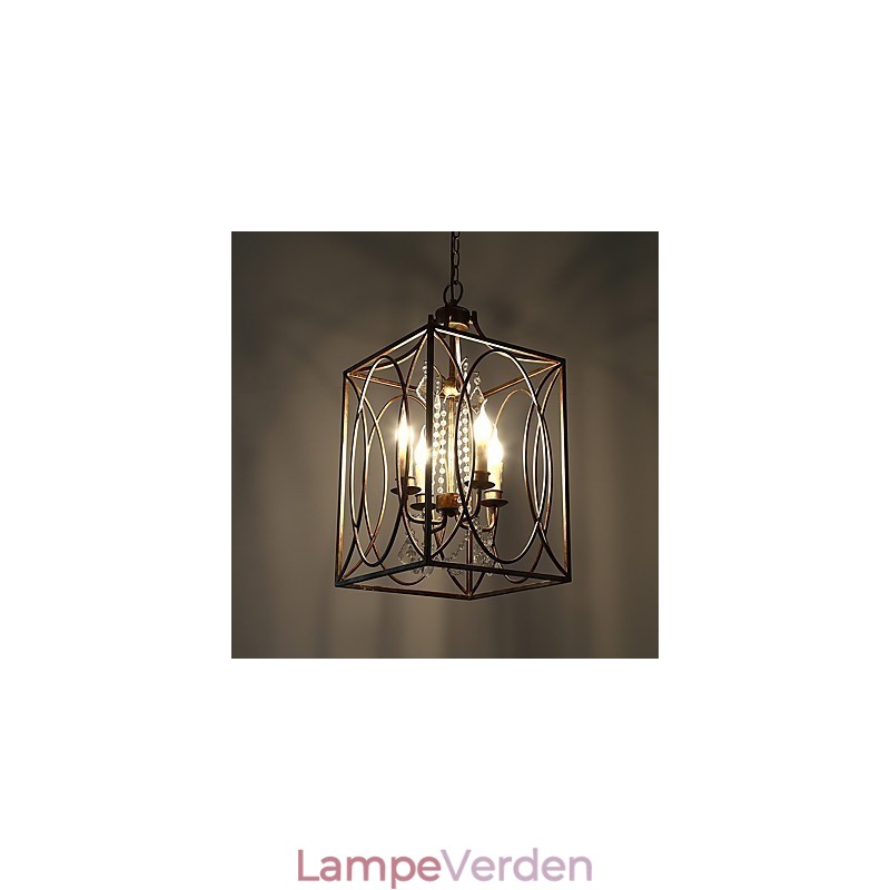 Fire lette vintage metal amerikansk industriel loft maleri farve europæisk lysekrone lampe indendørs dekorere pendel lampe