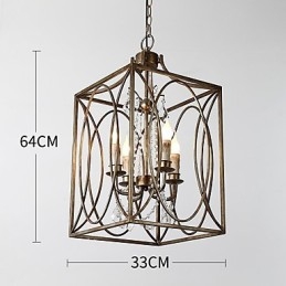 Fire lette vintage metal amerikansk industriel loft maleri farve europæisk lysekrone lampe indendørs dekorere pendel lampe