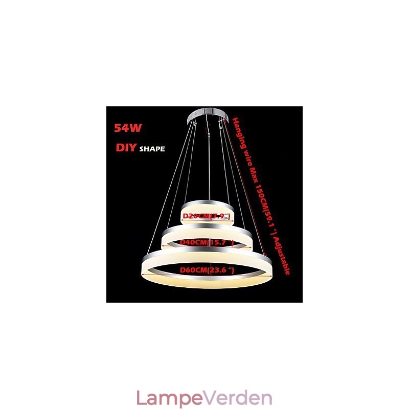 Runde lysekrone Lys Belysning Moderne Akryl Lamper Luksuriøse Tre Ringe Loftslamper