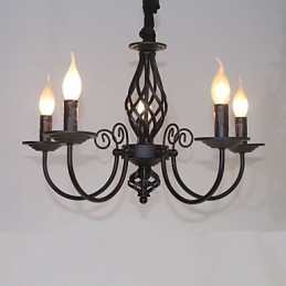 Moderne Moderne Traditionel Klassisk Vintage Retro Andre funktioner til Mini Style stearinlys stil Metal lysekrone