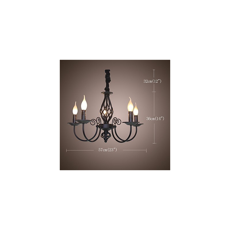 Moderne Moderne Traditionel Klassisk Vintage Retro Andre funktioner til Mini Style stearinlys stil Metal lysekrone