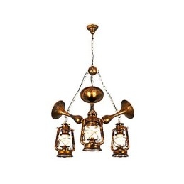 Rustik Lodge Vintage Retro Country Globe maleri funktion til Mini Style Designere Metal lysekrone