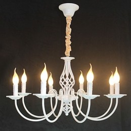 Europæisk simpel jernlampe stearinlyslampe 8 lysekrone