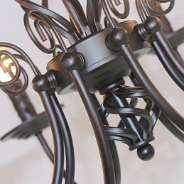 Europæisk simpel jernlampe stearinlyslampe 8 lysekrone