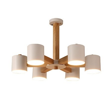 Lysekrone med 6 lys Moderne Moderne Traditionel Klassisk Vintage Country Wood Feature til træ