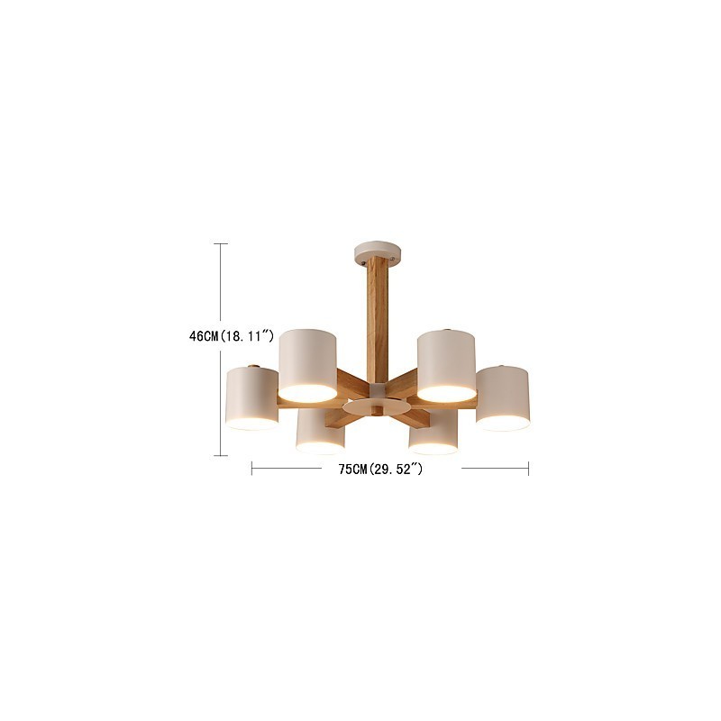 Lysekrone med 6 lys Moderne Moderne Traditionel Klassisk Vintage Country Wood Feature til træ