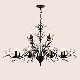 12 lys krystal lysekrone moderne moderne traditionel klassisk vintage retro land maleri funktion