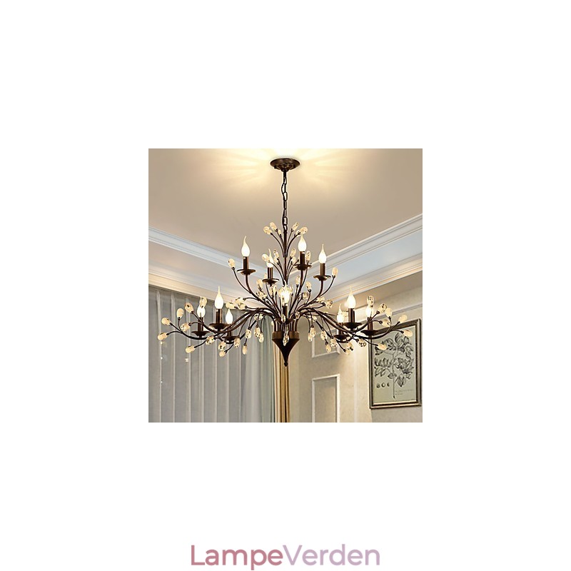 12 lys krystal lysekrone moderne moderne traditionel klassisk vintage retro land maleri funktion