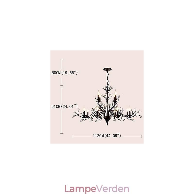 12 lys krystal lysekrone moderne moderne traditionel klassisk vintage retro land maleri funktion