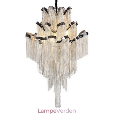 Aluminium Stream Lysekrone Designer Pendel Lys Sølvfarve Vindeltrappe trappe Aluminium Stream Lysekrone Designer Pendel Lys Sølvfarve Vindeltrappe trappe