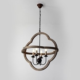 Vintage metal amerikansk industriel loft maleri farve træ lysekrone lampe indendørs dekorere pendel lampe