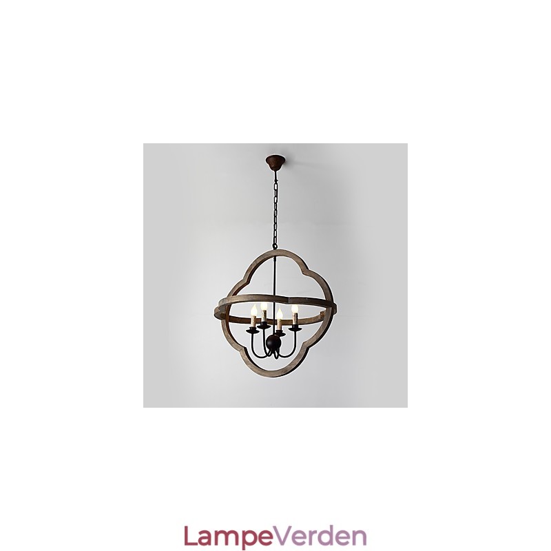 Vintage metal amerikansk industriel loft maleri farve træ lysekrone lampe indendørs dekorere pendel lampe