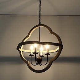 Vintage metal amerikansk industriel loft maleri farve træ lysekrone lampe indendørs dekorere pendel lampe