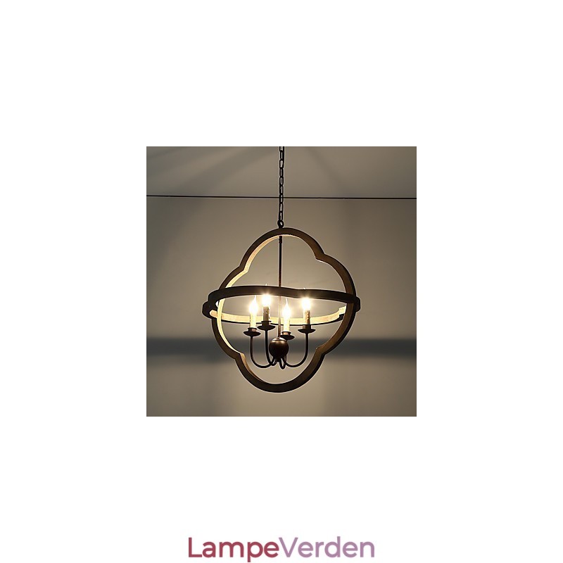 Vintage metal amerikansk industriel loft maleri farve træ lysekrone lampe indendørs dekorere pendel lampe