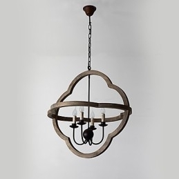 Vintage metal amerikansk industriel loft maleri farve træ lysekrone lampe indendørs dekorere pendel lampe