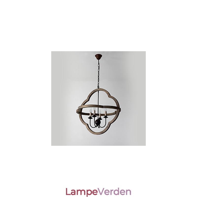 Vintage metal amerikansk industriel loft maleri farve træ lysekrone lampe indendørs dekorere pendel lampe