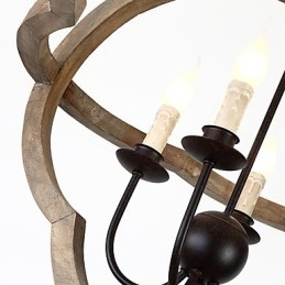 Vintage metal amerikansk industriel loft maleri farve træ lysekrone lampe indendørs dekorere pendel lampe